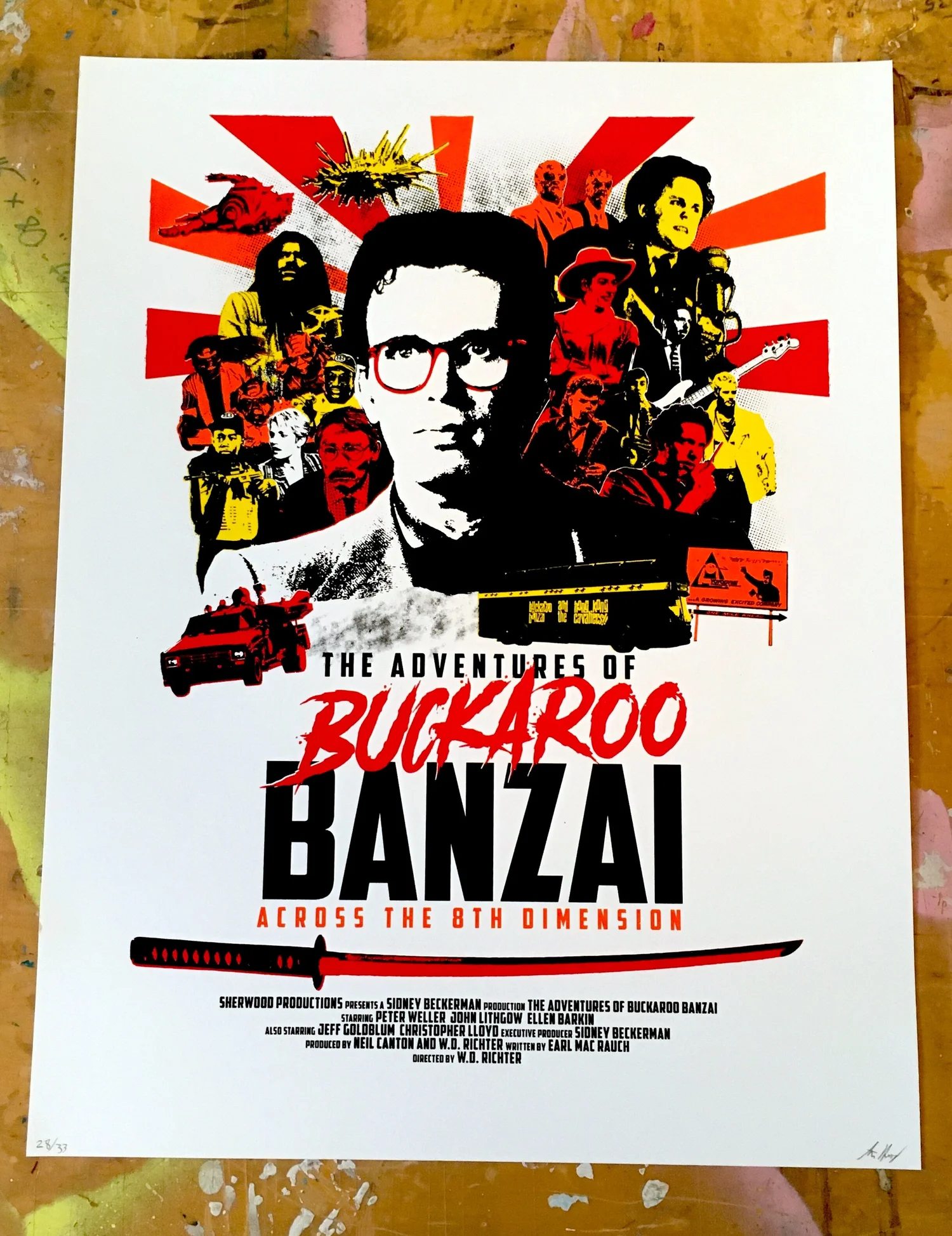 BUCKAROO BANZAI SCREENPRINT POSTER — TIM MONSTERS! -